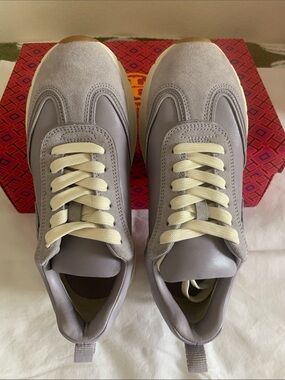 Tory Burch Gray and Cream Women's Sneakers
